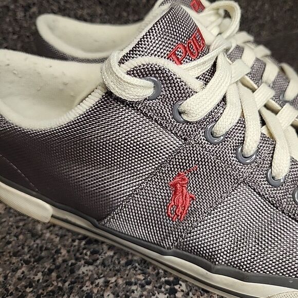 Polo Ralph Lauren Humberto Men\'s Shiny Gray Mesh Sneakers Size 10D‎ main image 8